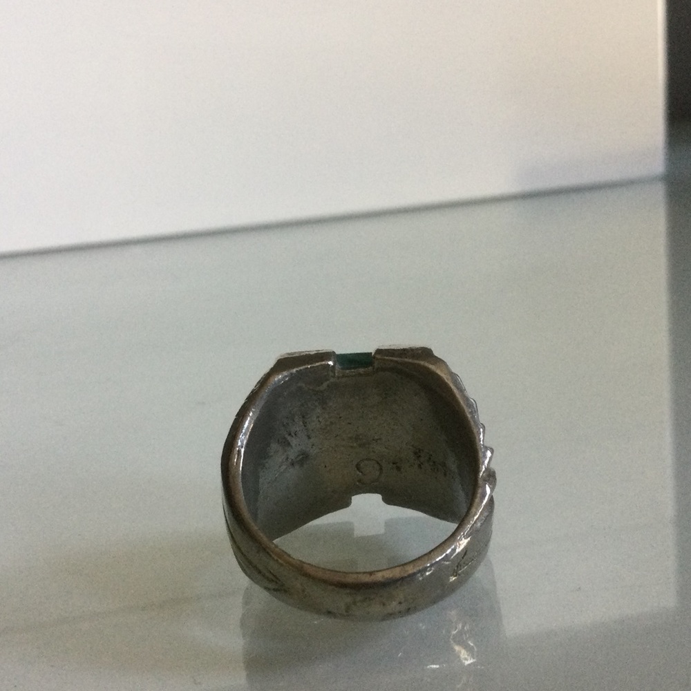 Large Silver & Turquoise Statement Ring - image 3